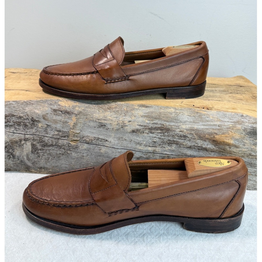 Allen Edmonds Walden Mens 11 D Whiskey Brown Leather Penny Loafers 42403 USA - Picture 4 of 8